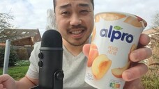 ASMR Eating Sounds - Alpro Peach Soy Yoghurt 🍶