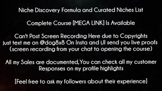 Niche Discovery Formula and Curated Niches List Course download