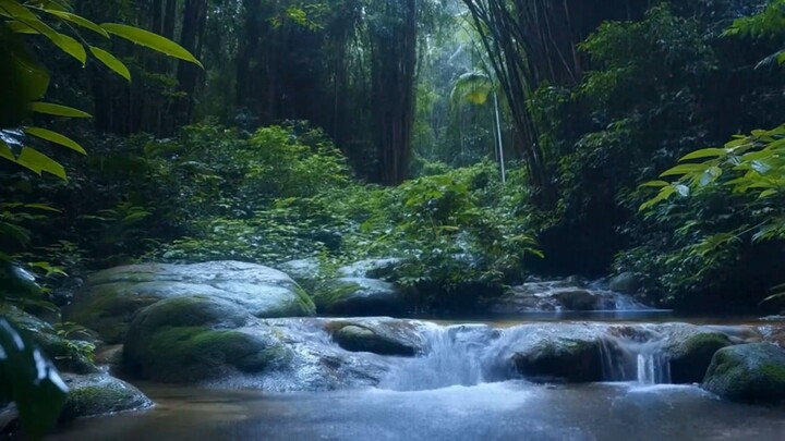 Jungle Rain & Flowing Water 🌧️🍃 Calm Your Mind Before Bed