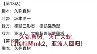德凯11月情报！久弥直树，灭亡大蛇，加拉特隆mk2，亚波人回归！戴拿经典怪兽登场，特别篇戴纳斯奥特曼和boss情报