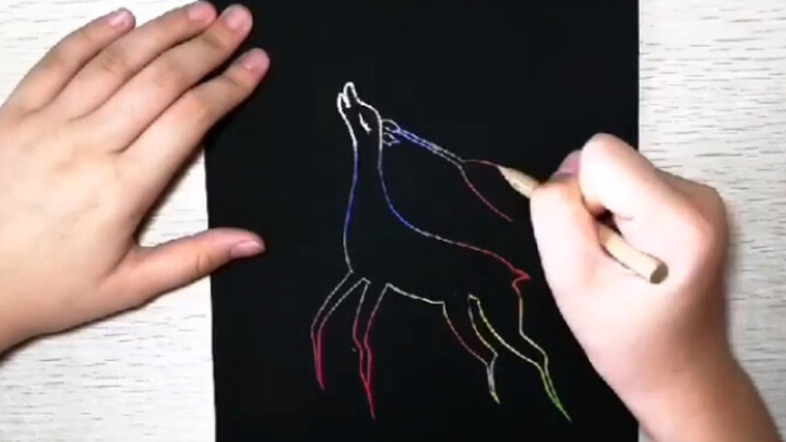 [จิตรกรรม][ดีไอวาย]วาดกวาง 9 สีบนสแครชบอร์ด