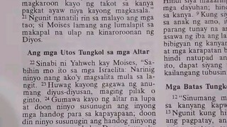 Pang Araw Araw na Talata.               Exodus 20:22-26
