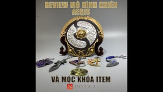 Mô hình game Dota 2 | Review khiên Aegis và móc khóa Item