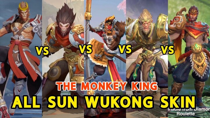 ALL SUN WUKONG SKIN MLBB VS LOL WR VS AOV VS KING OF GLORY VS HEROES ARENA