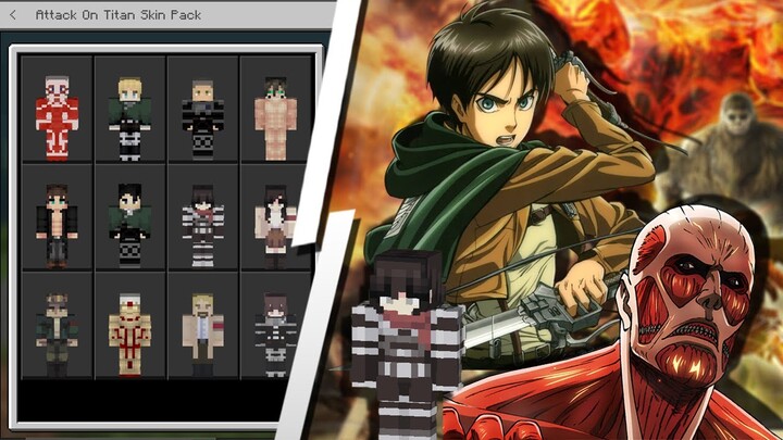 SKIN PACK de ATTACK on TITAN para MINECRAFT PE