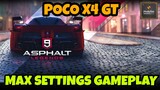 Asphalt 9 Max Settings ( 60 fps and Performance mode) Gameplay using Poco X4 GT