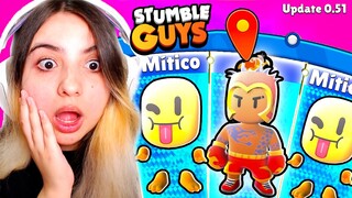 GANHEI as PRIMEIRAS SKINS MITICAS na NOVA ROLETA da UPDATE 0.51 do STUMBLE GUYS!! PEGUEI TODAS..
