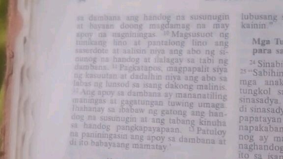 Pang Araw Araw na Talata.     Leviticus 6:8-13.
