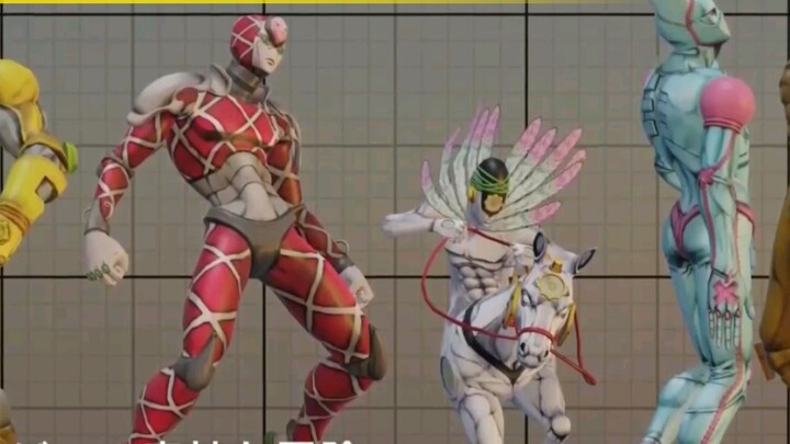 [JoJo's Bizarre Adventure] Character height display from Parts 1 to 8
