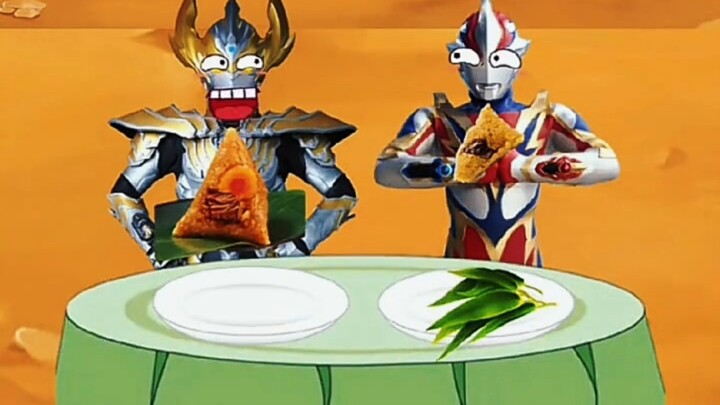 Ultraman eats rice dumplings!