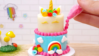 Beautiful Miniature UNICORN CAKE Decorating Satisfying Tiny Colorful Cake Recipe Tutorial