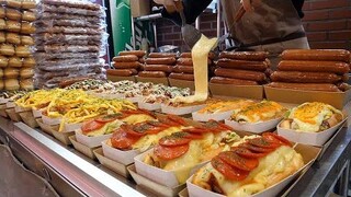 American Style Pizza Hot dog, Cheese Hot dog - Korean Street Food