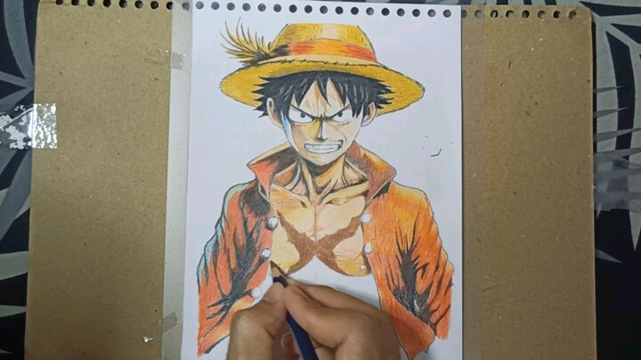 Drawing Monkey D.Luffy (One piece) #Drawinganime #monkeyDluffy #Onepiece