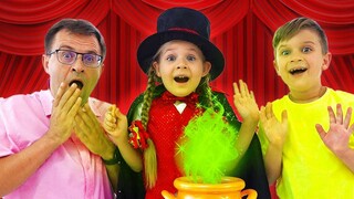 Diana Shows Roma How to do Magic! Making a Magic Cauldron furry friend!