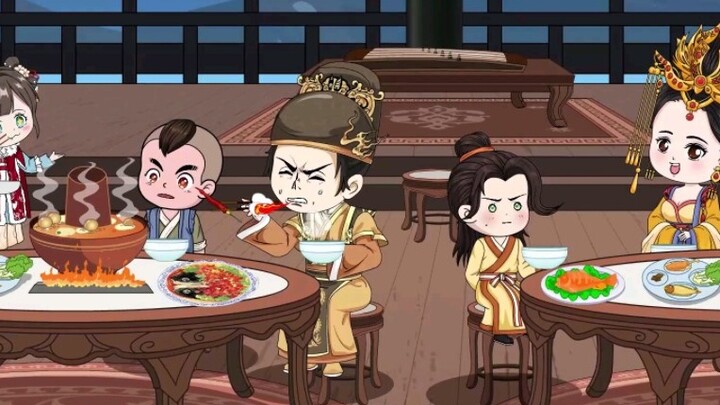 The three-year-old baby invited the emperor to eat hot pot, but said the emperor couldn't do it#沙雕动漫