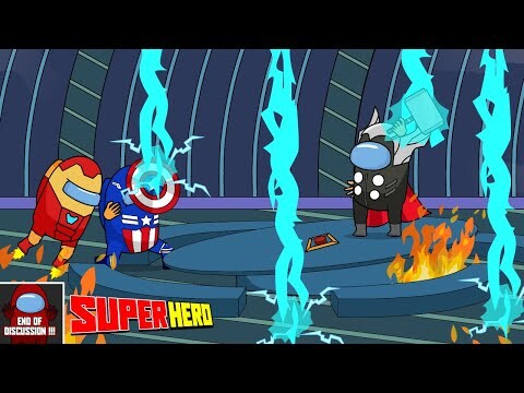 Among Us Marvel Thor Against Iron Man And Captain America - Among Us Marvel - Among Us Avengers