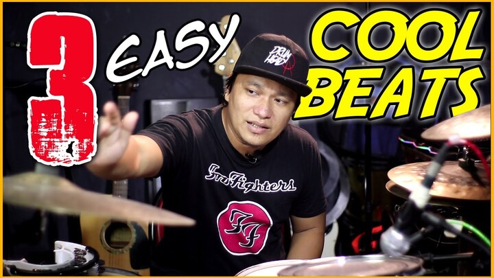 Tatlong astig pero madali lang na drum beats (with tambourine) |DRUM LESSON