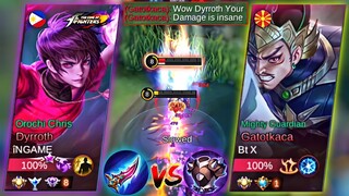 GLOBAL DYRROTH VS TOP SUPREME GATOTKACA | NEW DYRROTH BEST ONE SHOT BUILD IN RANK!!