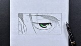 Anime sketch | how to draw eren Yeager’s eye step-by-step