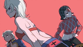 [MEME/ JoJo no Kimyou na Bouken] Meme anak laki-laki Trish dan pengawalnya (berisi bagian campuran)