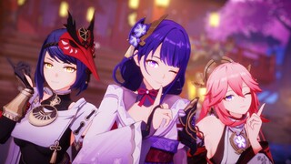 【原神MMD】❀桃源恋歌❀【雷神&神子&九条】【4K】