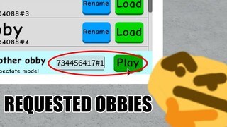 Playing your REQUESTED OBBY in Obby Creator (Roblox)