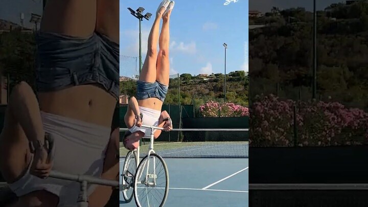 Performing a few simple bike tricks!