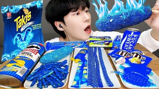 ASMR MUKBANG | 직접 만든 타키스 블루 디저트 핫도그 젤리 먹방 & 레시피 DESSERT BLUE TAKIS JELLY CANDY