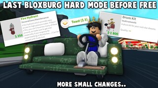 LAST BLOXBURG HARD MODE EPISODE BEFORE it BECOMES FREE... and more small update changes