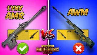 Lynx AMR vs AWM (PUBG Mobile/BGMI) Ultimate Weapon Comparison Guide/Tutorial (New Sniper Rifle) Tips