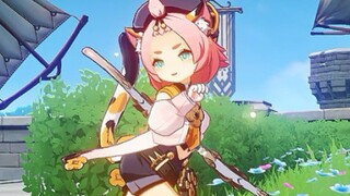 Diona dalam gerakan lambat! Ekor kucing. Telinga binatang! Tubuh cerdas dan mungil! Tsundere dan imut!