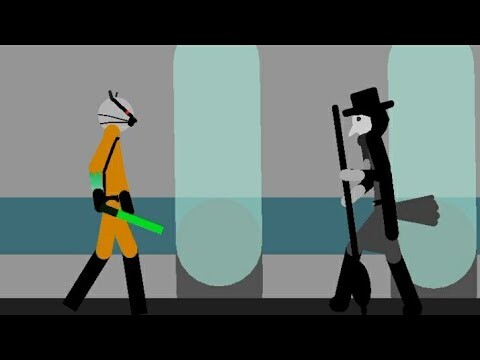 Orange Suit Badgy vs Plague Doctor Crove (Battle of Alternate Skins) - Piggy Stickman Animation