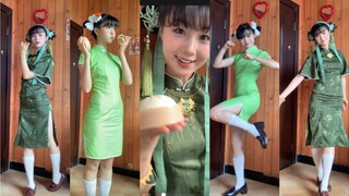Cheongsam can be styled like this too!! A cute Chinese-style girl personifying zongzi~