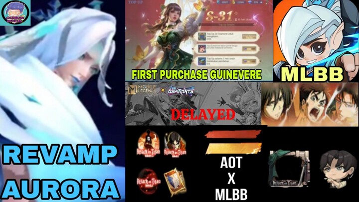 UPCOMING REVAMP AURORA DISPLAY ANIMATION| MLBB X ATTACK ON TITAN EVENT| FIRST PURCHASE GUINEVERE