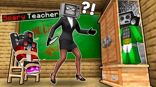 MIKEY is HIDING in the CLOSET from SCARY TV TEACHER in Minecraft - Maizen