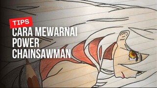 Cara mewarnai power chainsaw man