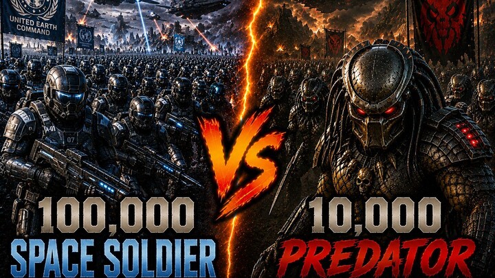 100,000 Space Soldier vs 10,000 Predator