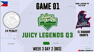 Z4 Pegaxy vs El Ganador Knights Game 01 | Juicy Legends Q3 2022 | Mobile Legends