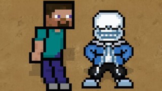 [Di bawah Legenda X Minecraft]! Sans VS Steve! [mugen]