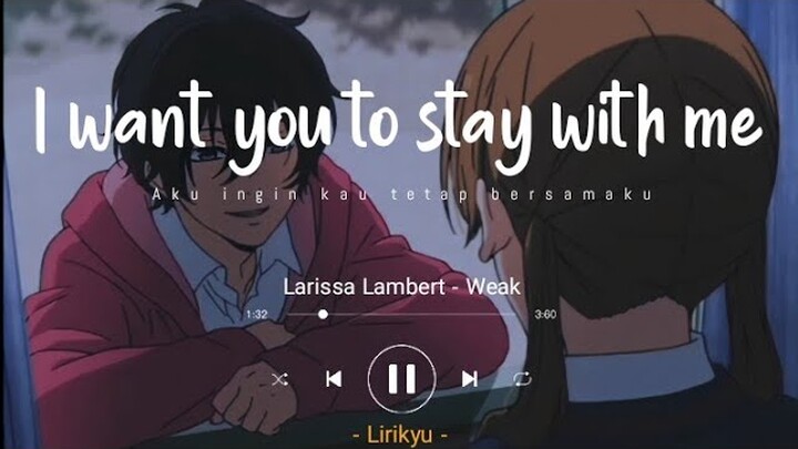 Weak - Larissa Lambert 'Cover' (Lirik Terjemahan Indonesia) I get so weak in the knees...