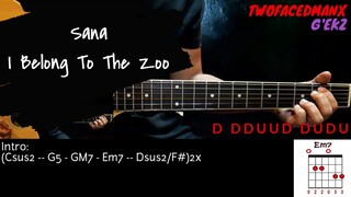 Sana - I Belong To The Zoo (Guitar Cover With Lyrics & Chords)