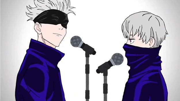 Imitating Gojo Satoru and Goumaki Tsuchiya singing LiSA's "Red Lotus"?