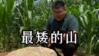 The world's shortest mountain is in a cornfield! Reaching the top in one step is amazing!