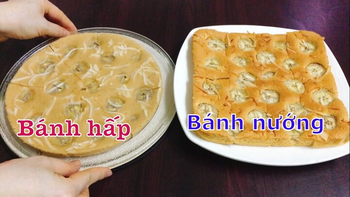 Hai cách làm bánh Bông Lan Chuối Cà Phê: hấp và nướng thật đơn giản | Tra My Cooking