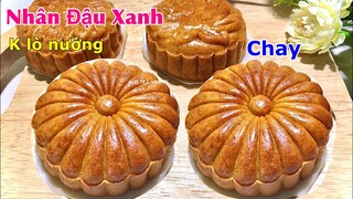 BÁNH TRUNG THU Nhân Đậu Xanh- Quá dễ dàng bằng nồi chiên, không lò nướng- Ăn chay và mặn