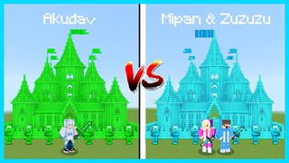 MIPAN & ZUZUZU BUAT ISTANA KERAJAAN DIAMOND VS KERAJAAN AKUDAV DI MINECRAFT SURVIVAL! NOOB VS PRO