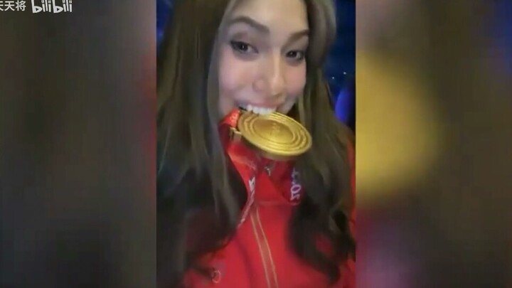 Eileen Gu: My mom hasn't hit me for three days already.