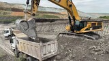 Caterpillar 385C Excavator Loading Mercedes & MAN Trucks - Sotiriadis_Labrianidi