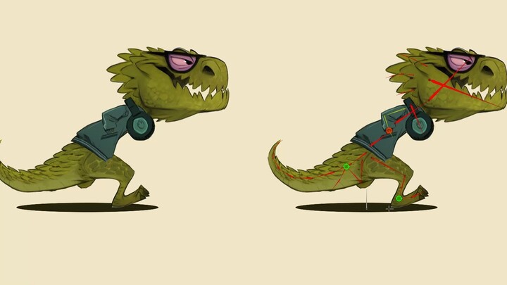 spine "Tyrannosaurus Rex" walking and running animation, animation file, cut picture sharing
