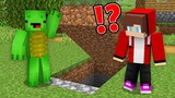 How Mikey and JJ Find Secret Underground Base in Minecraft? - Maizen